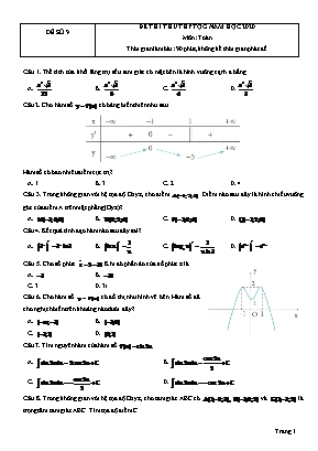 Đề thi thử THPT Quốc gia môn Toán năm 2020 - Đề số 9 (Có đáp án)